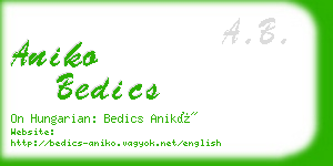 aniko bedics business card